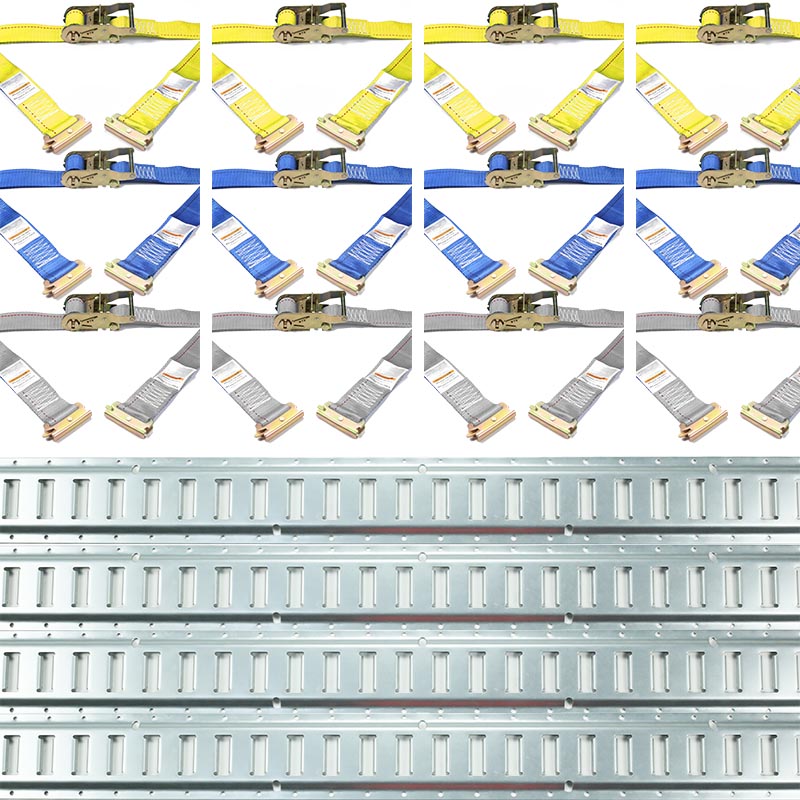 4-pack 5FT galvaniserade skenor Spärrband E Track Kit